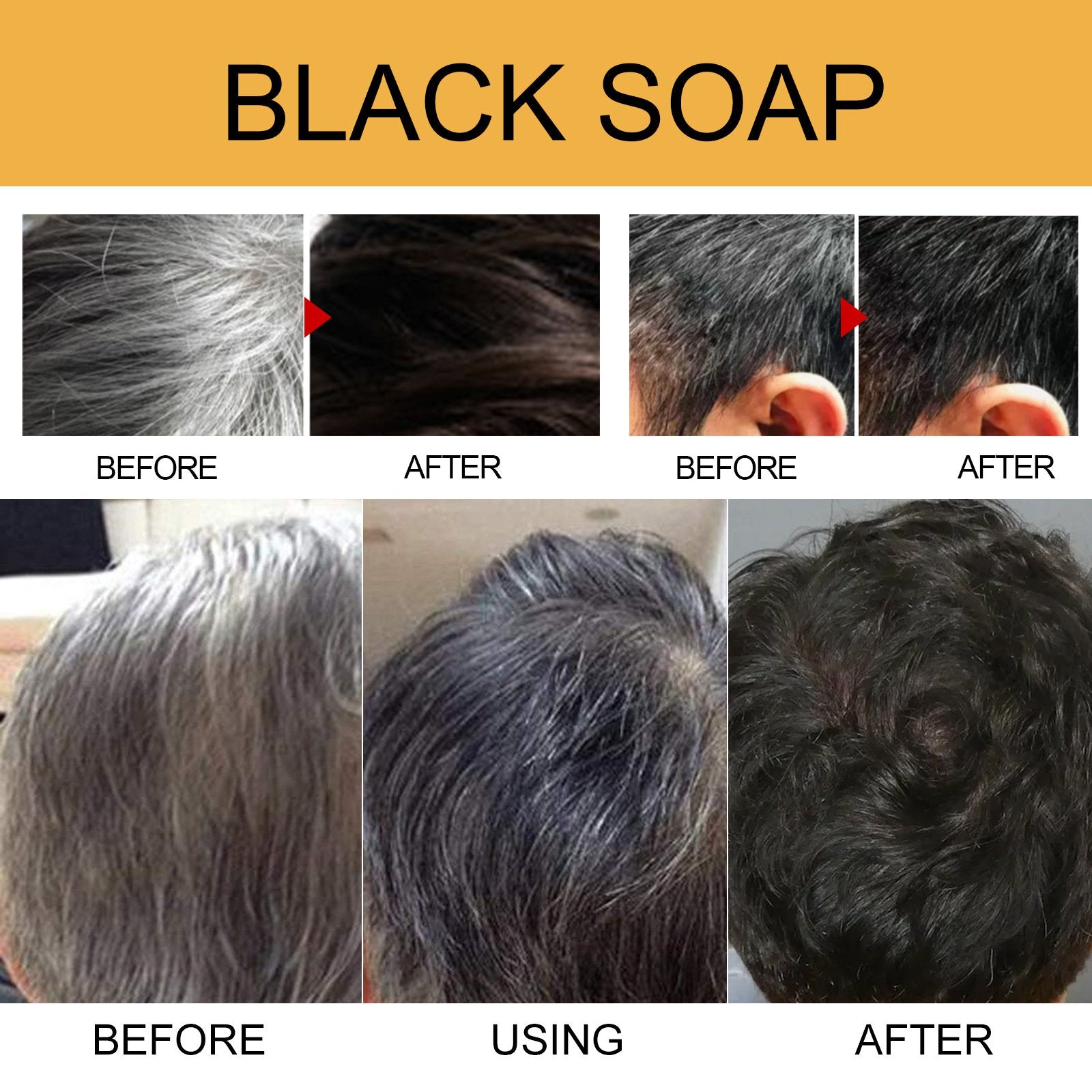 ✨Unisex Instant Black Herbal Hair Dye Shampoo |🔥(Buy 1 Get 1 Free)
