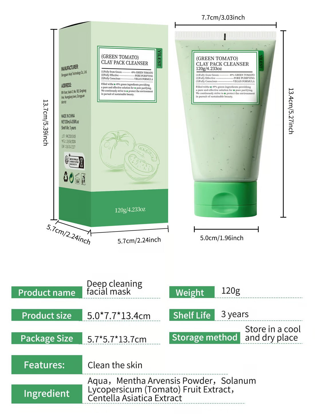 Buy 1 Get 1 Free | ✨(GREEN TOMATO) CLAY MASK CLEANSER