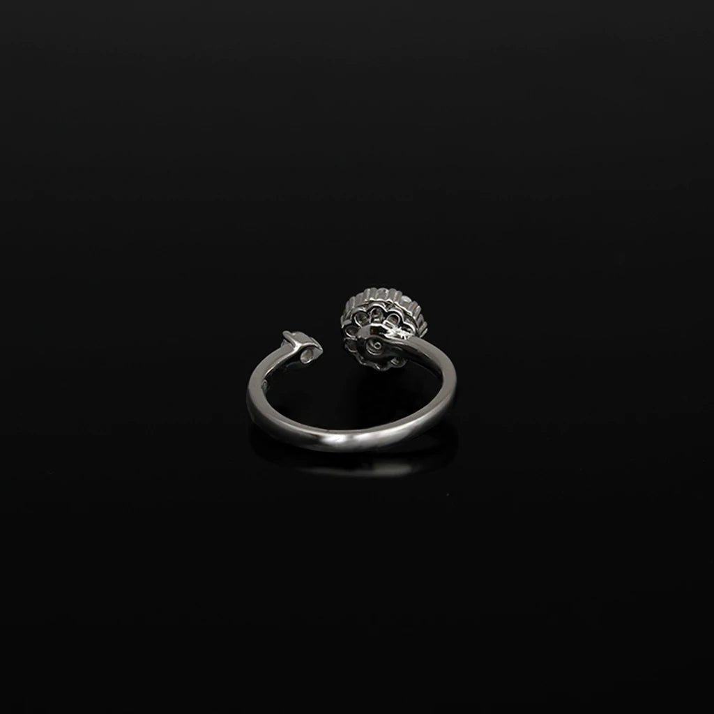 Crystal Rotating Ring - Silver