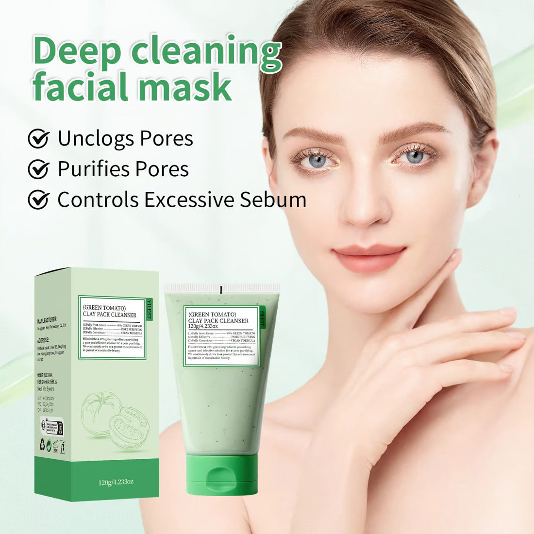 Buy 1 Get 1 Free | ✨(GREEN TOMATO) CLAY MASK CLEANSER