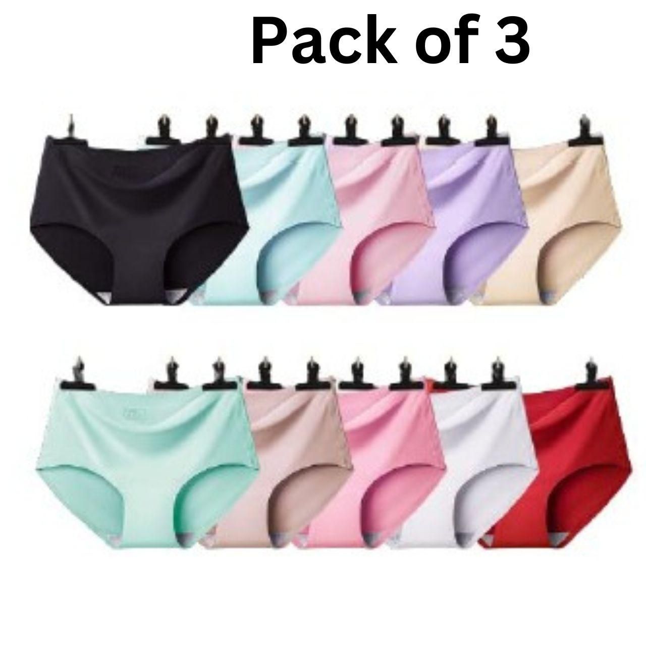 Women's Seamless Underwear for Women (Multicolor) (Pack of 3)