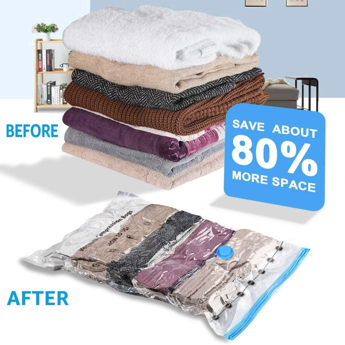 Vacuum Storage Bags (PACK OF 5) + FREE VACUUM PUMP