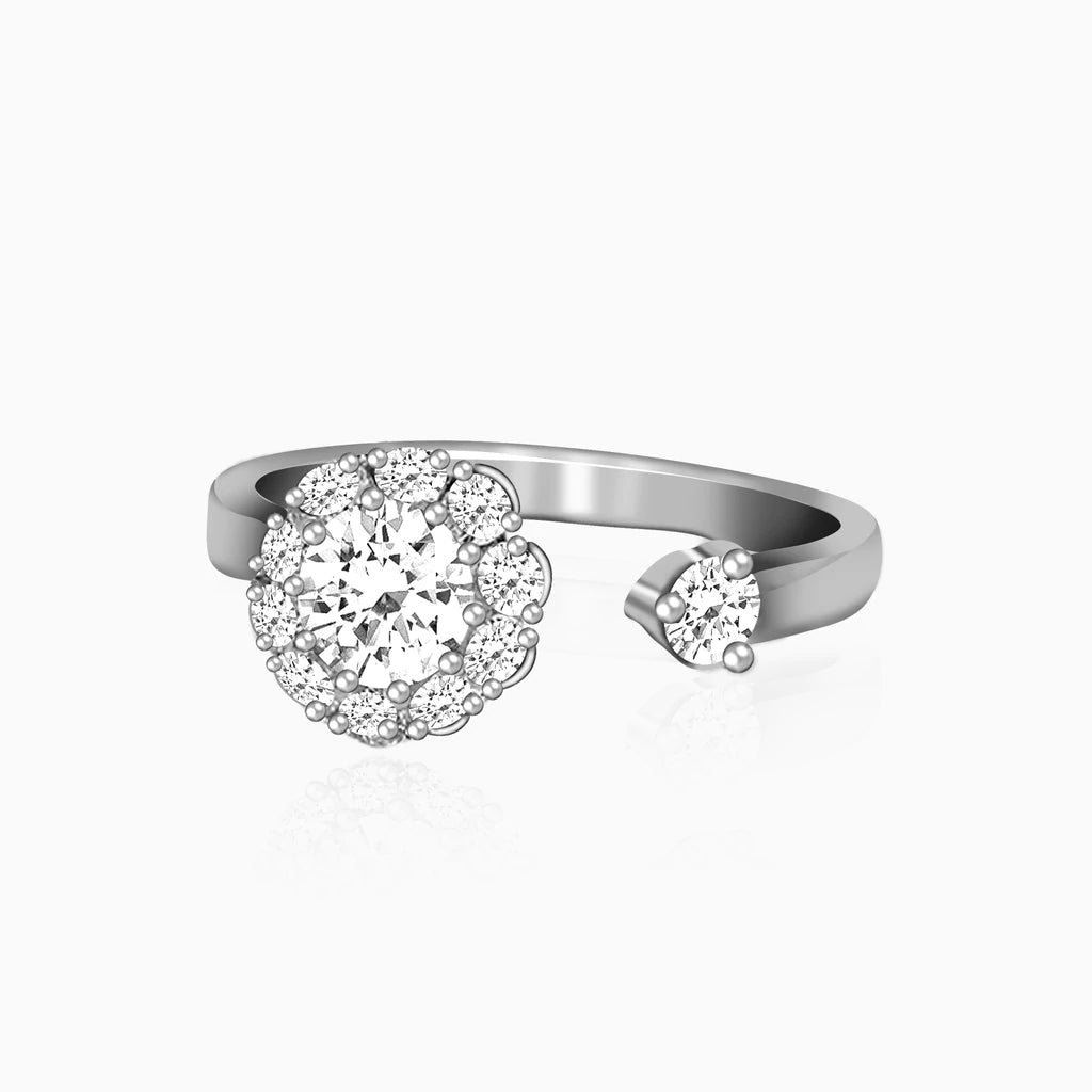 Crystal Rotating Ring - Silver