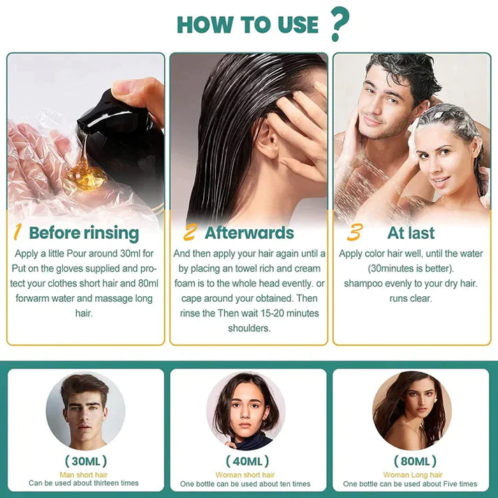 ✨Unisex Instant Black Herbal Hair Dye Shampoo |🔥(Buy 1 Get 1 Free)
