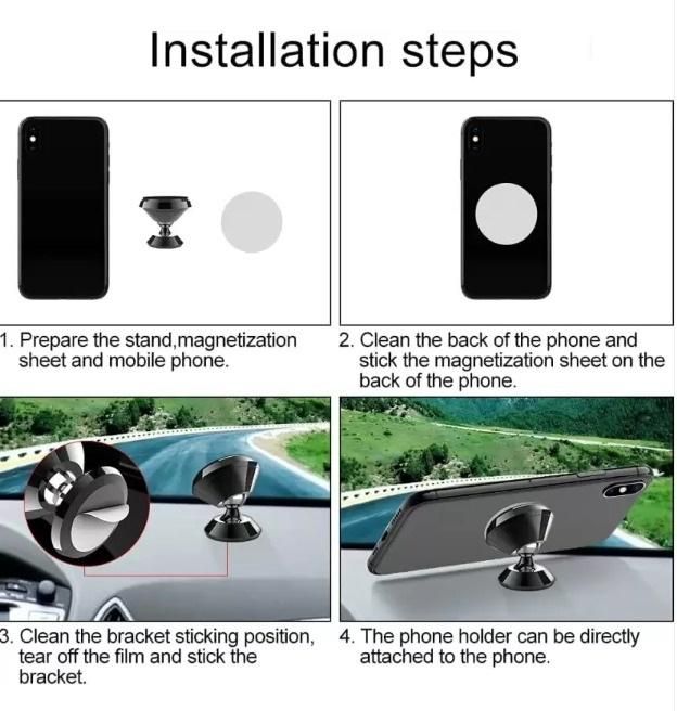 Magnetic Phone Holder 360 Degree Rotation