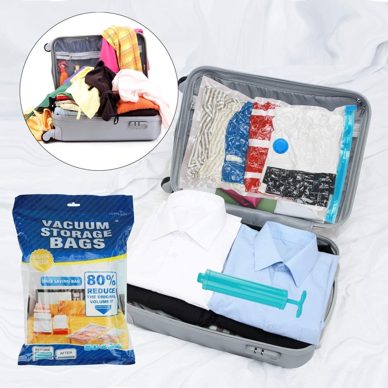 Vacuum Storage Bags (PACK OF 5) + FREE VACUUM PUMP
