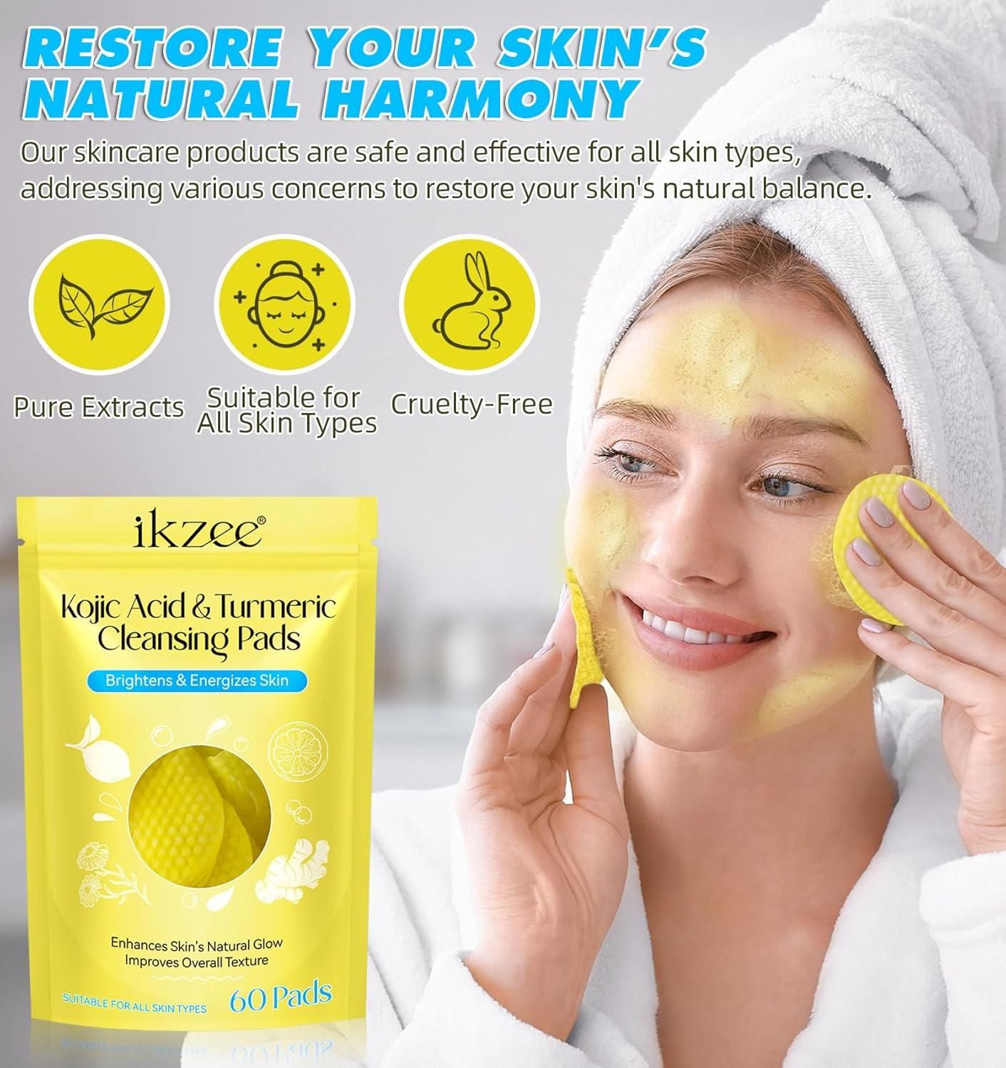 Turmeric and Kojic Acid Korean Cleansing Pads (Pack of 60)