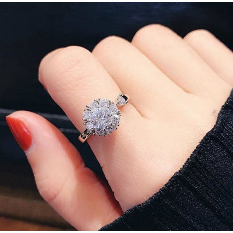 Crystal Rotating Ring - Silver