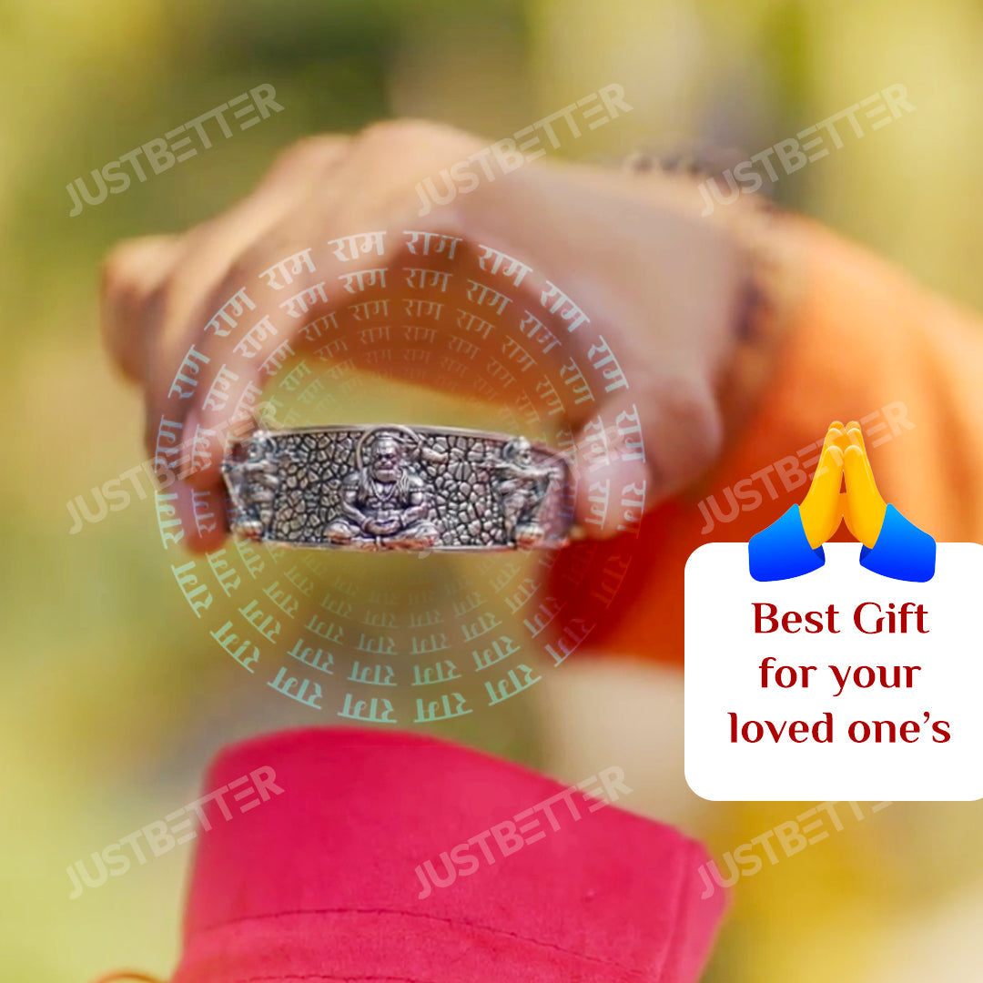 Silver Bajrang Kada™ - Hanumanji Shakti Silver Kada 🙏💪 (Limited Stock Only🔥🔥)