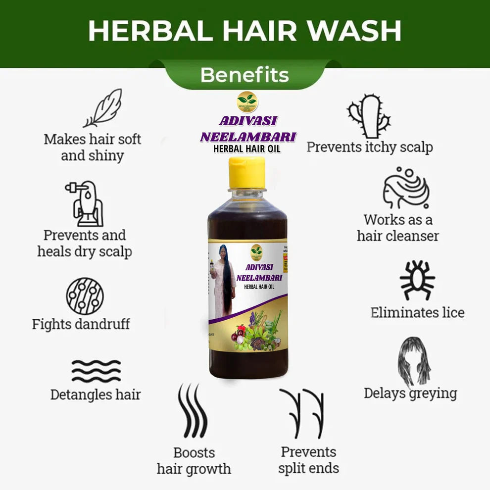 ORIGINAL ADIVASI NEELGIRI HERBAL HAIR OIL - DIRECTLY FROM KARNATAKA MYSORE (BUY 1 GET 4))