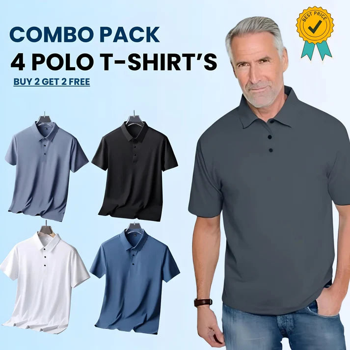 Poly Matte Solid Half Sleeves Mens Polo T-Shirt Pack Of 4
