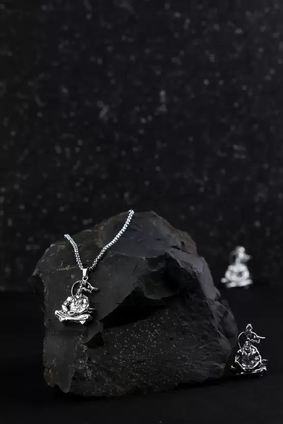 🧘♂️🐒 Meditation Hanuman Ji Pure Silver Locket 🔗💫
